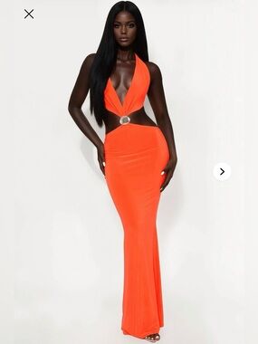 Fashion Nova Halter Maxi Dress- Size M